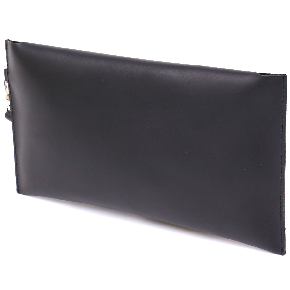 Unisex Matte Leather Travel Cosmetic Bag SHVIGEL 16426 Black Made in Ukraine
