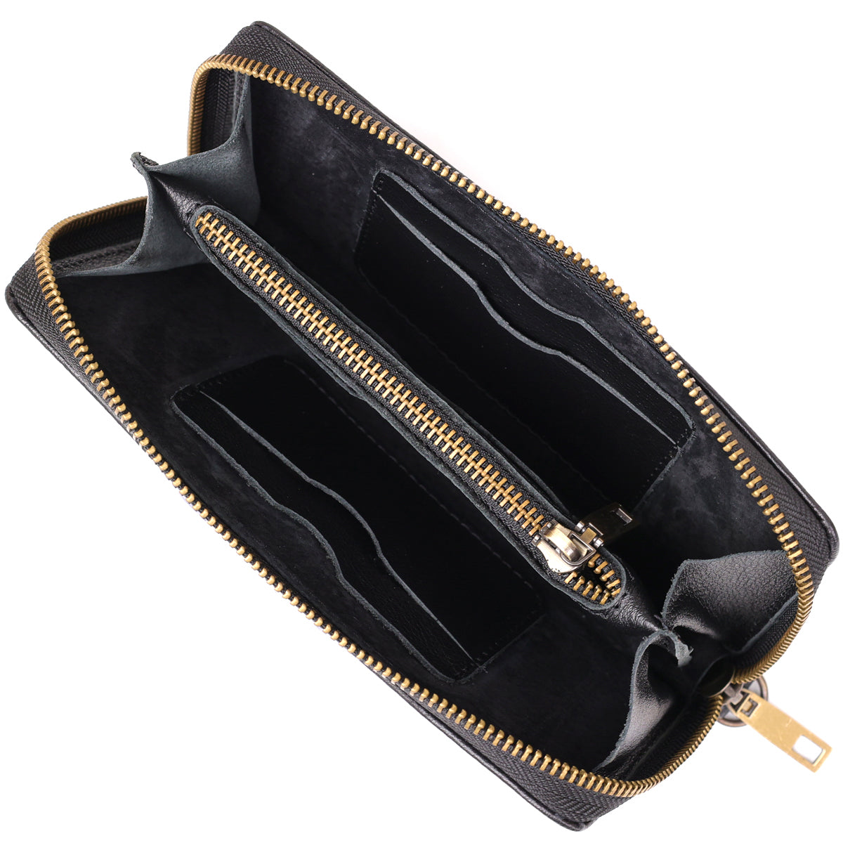 Men's Horizontal Leather Clutch SHVIGEL 19123 Black Natural Leather Material