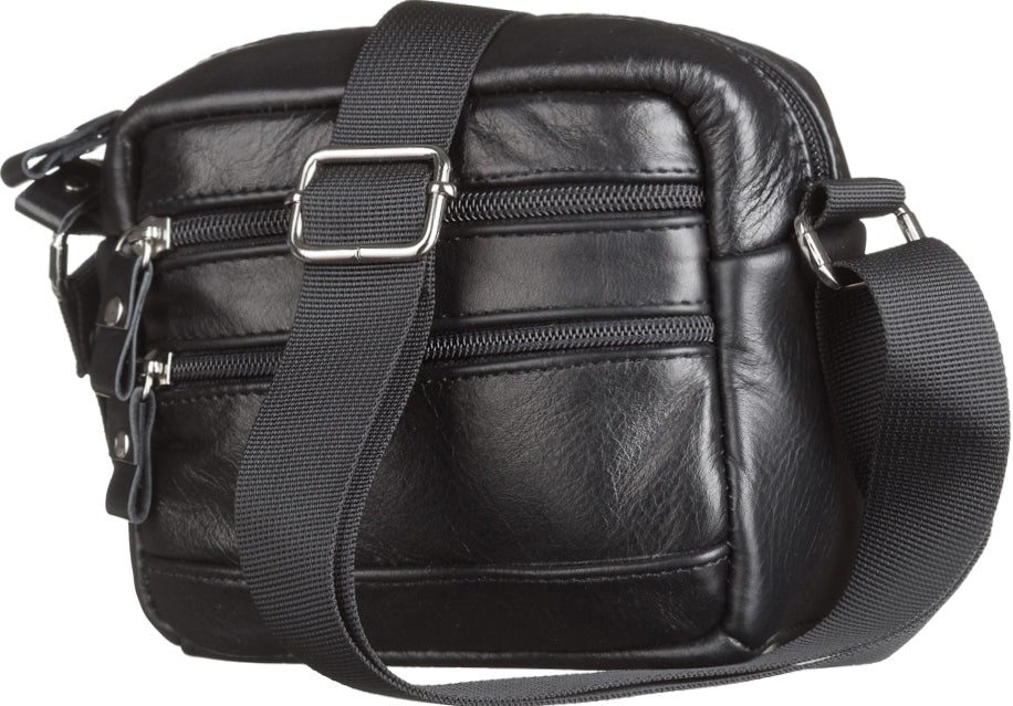 Men's Leather Bag SHVIGEL 15213 Black Genuine Leather Handmade from Ukraine