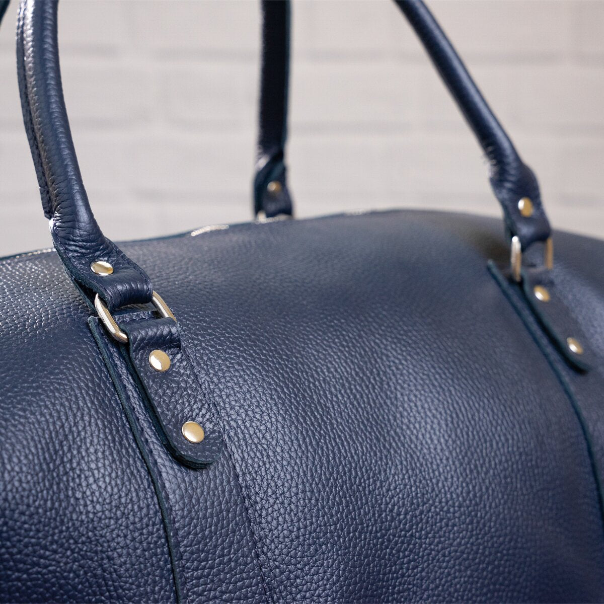 Travel Bag SHVIGEL 00888 Blue Natural Leather Made in Ukraine, Stylish Design