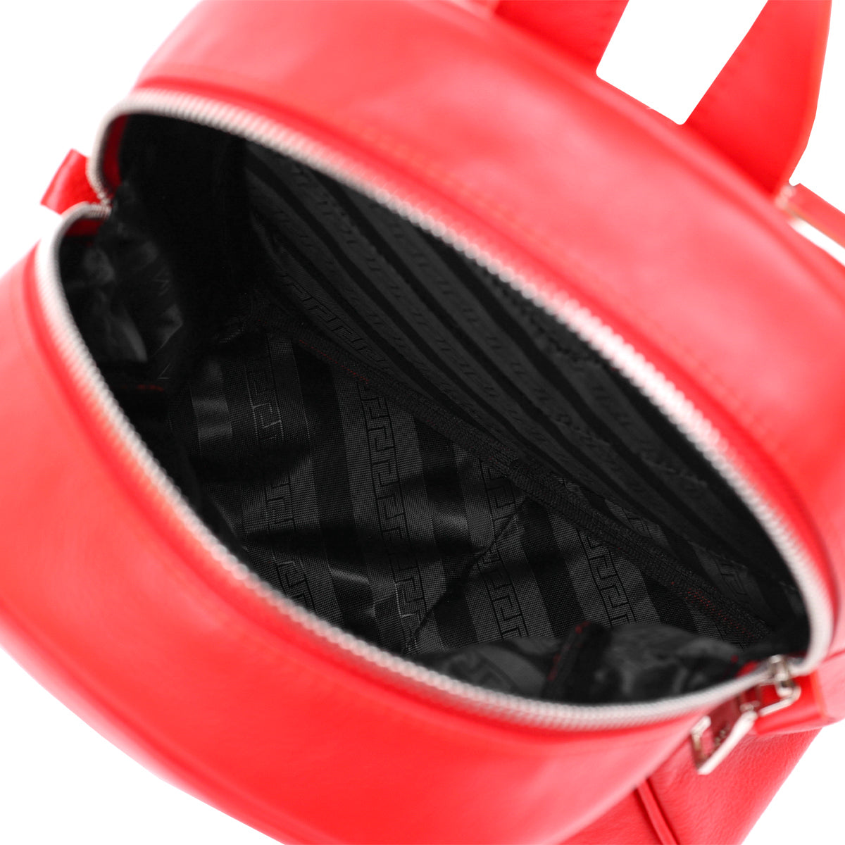 Bright Red Women's Leather Backpack by SHVIGEL, Model 16316 - Made in Ukraine