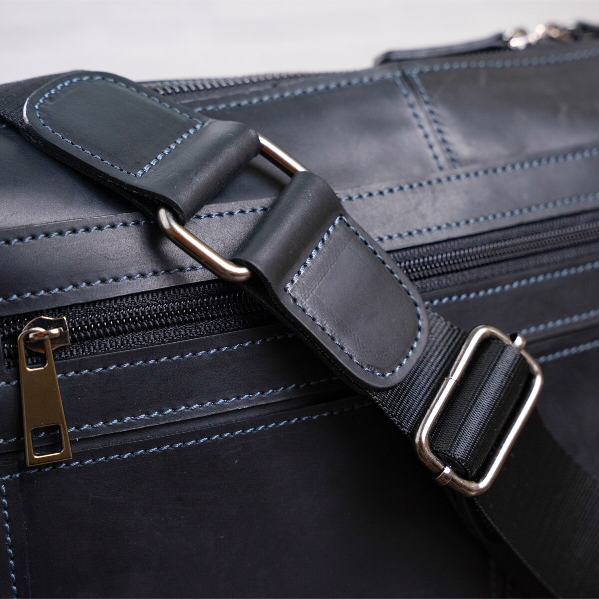 Men's Leather Shoulder Business Bag SHVIGEL 11246 Black Genuine Leather Durable Design