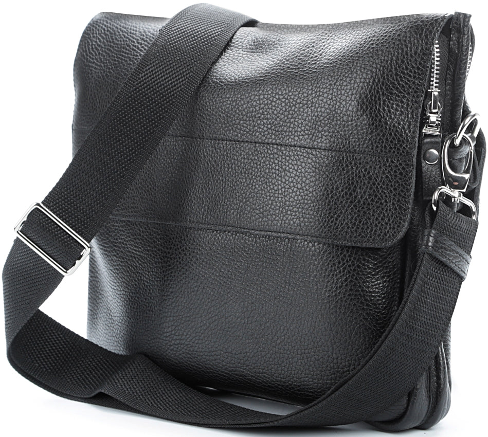 Leather Bag SHVIGEL 00997 Black - Natural Leather Handmade from Ukraine