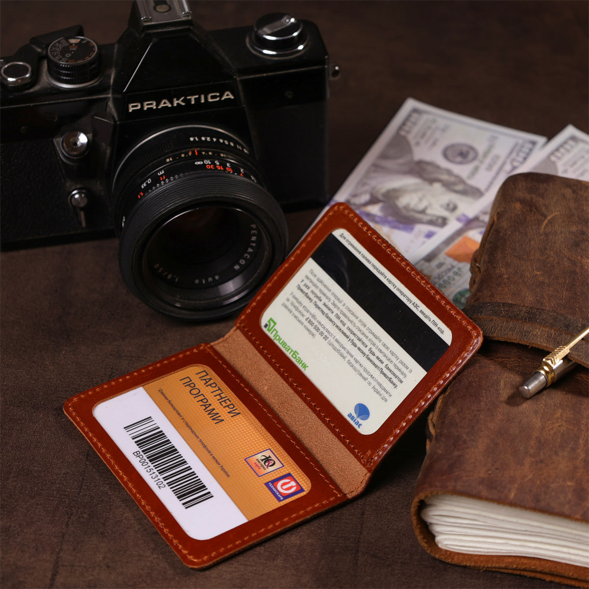 Genuine Leather Driver's License Cover SHVIGEL 16137 Ukraine Natural Leather Black