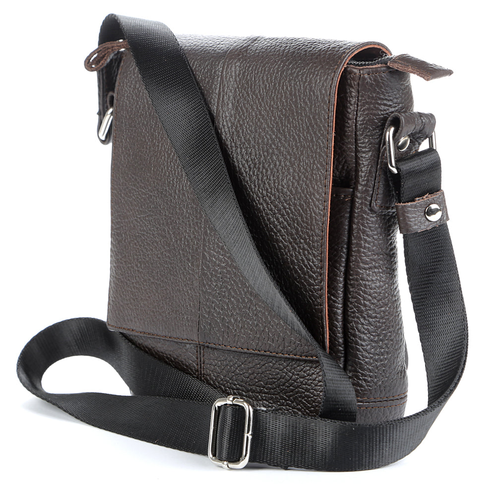 Leather Bag SHVIGEL 00977 Brown - Premium Natural Leather, Made in Ukraine