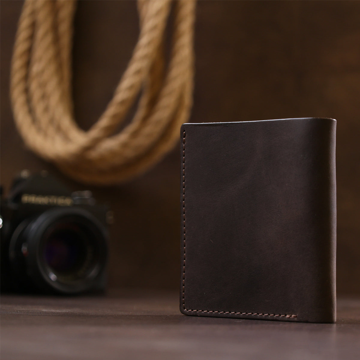 Leather Men's Wallet SHVIGEL 16475 Brown Premium Natural Leather - Ukrainian Craftsmanship