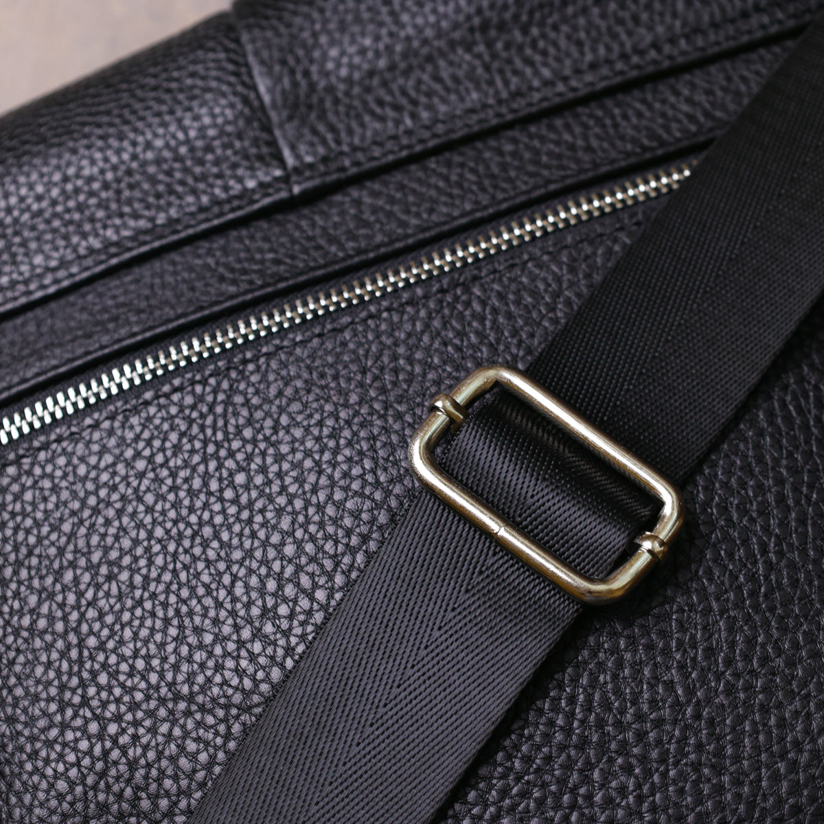Black SHVIGEL Leather Bag 00797 - Premium Quality Natural Leather, Made in Ukraine