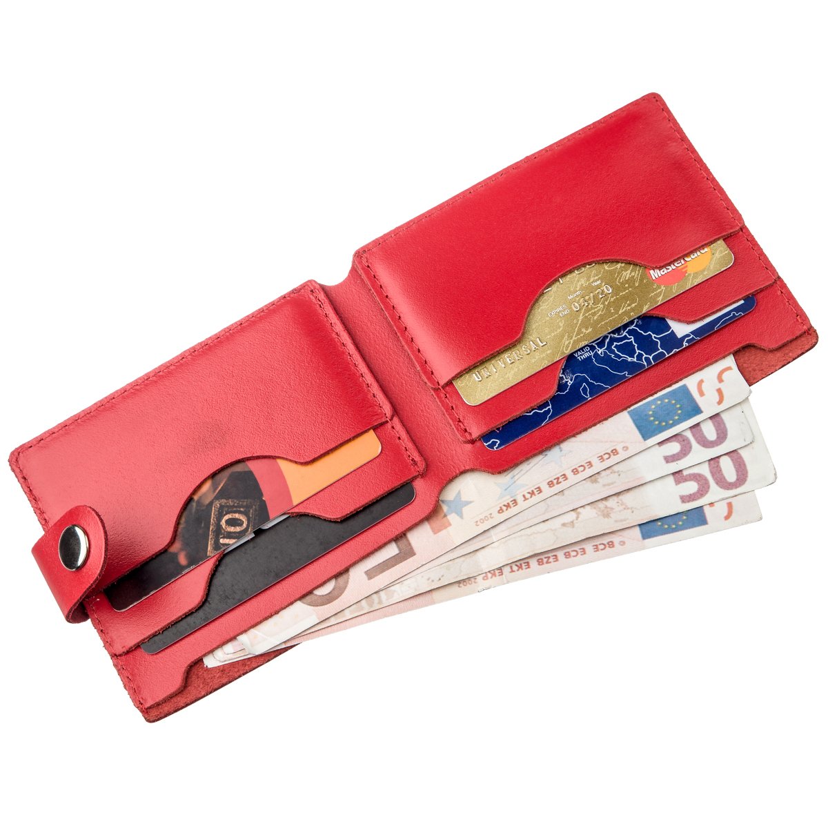 Leather Women's Wallet SHVIGEL 16215 Red | Made in Ukraine, Genuine Leather