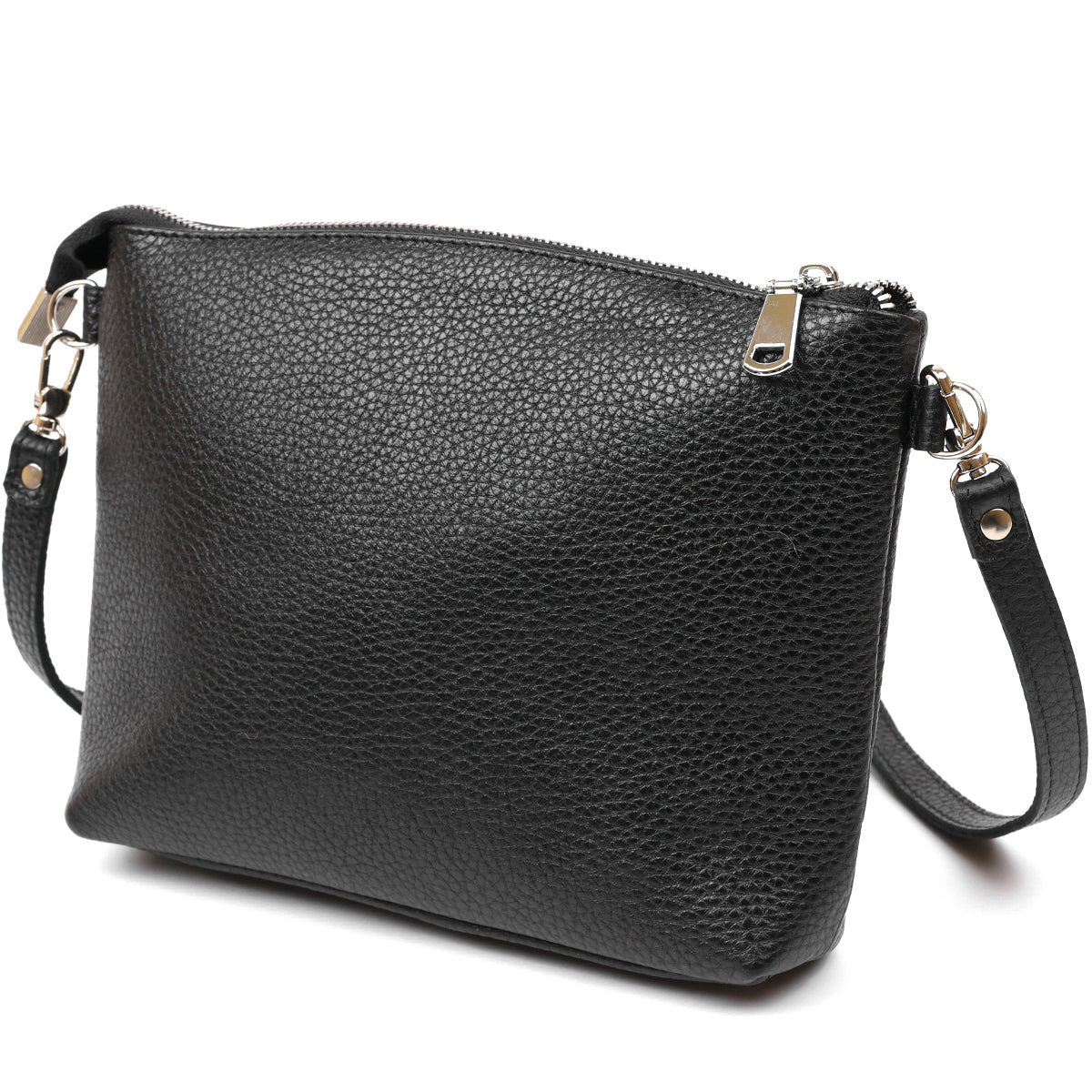 Women's Crossbody Bag SHVIGEL 16341 Black Leather - Stylish Natural Skin Design