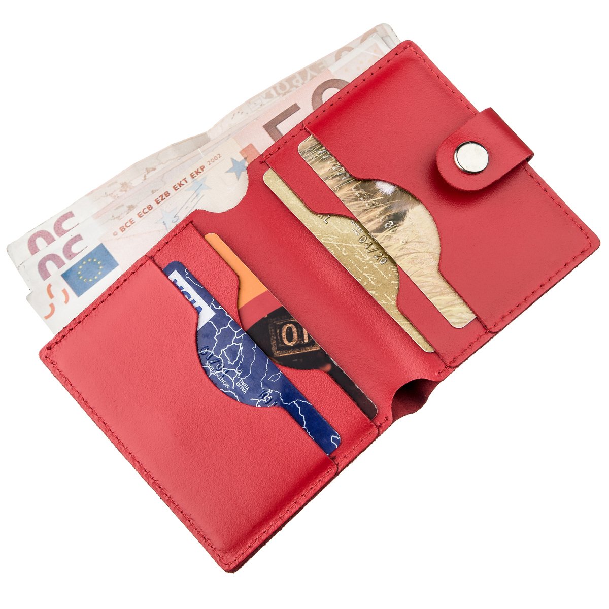 Vertical Women’s Leather Wallet SHVIGEL 16223 Red, Made in Ukraine, Genuine Leather