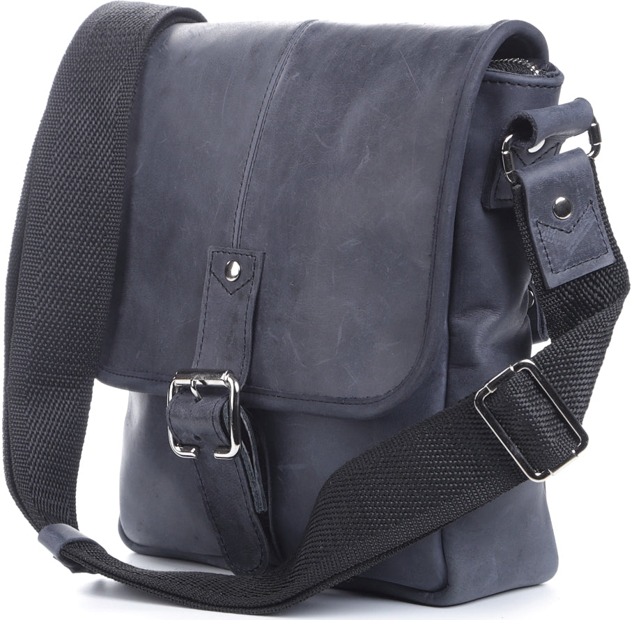 Natural Leather Handbag SHVIGEL 11015 Blue - Ukrainian Quality Craftsmanship