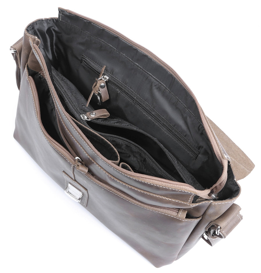 Vintage Leather Bag SHVIGEL 00980 Brown Natural Leather Handmade in Ukraine