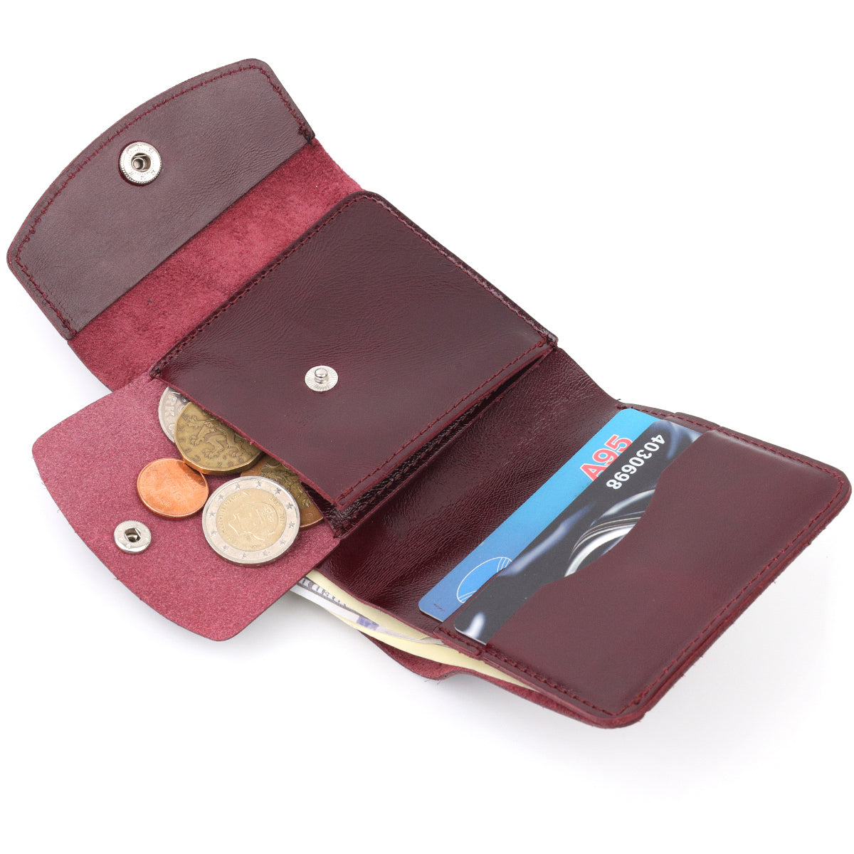 Glossy Leather Women's Wallet SHVIGEL 16620 Cherry Red Made in Ukraine Natural Leather