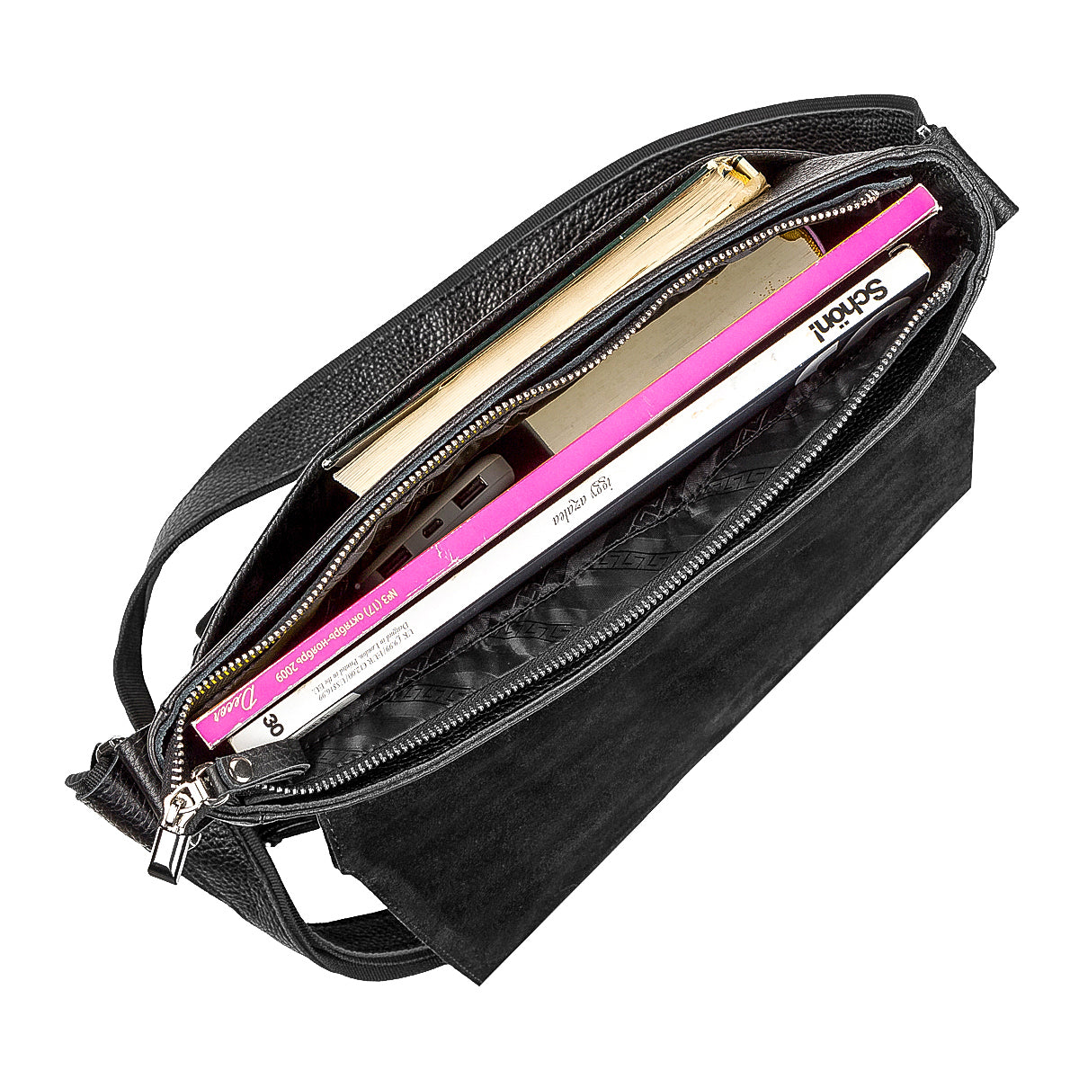 Leather Bag SHVIGEL 11131 Black Ukrainian Genuine Leather Stylish Design