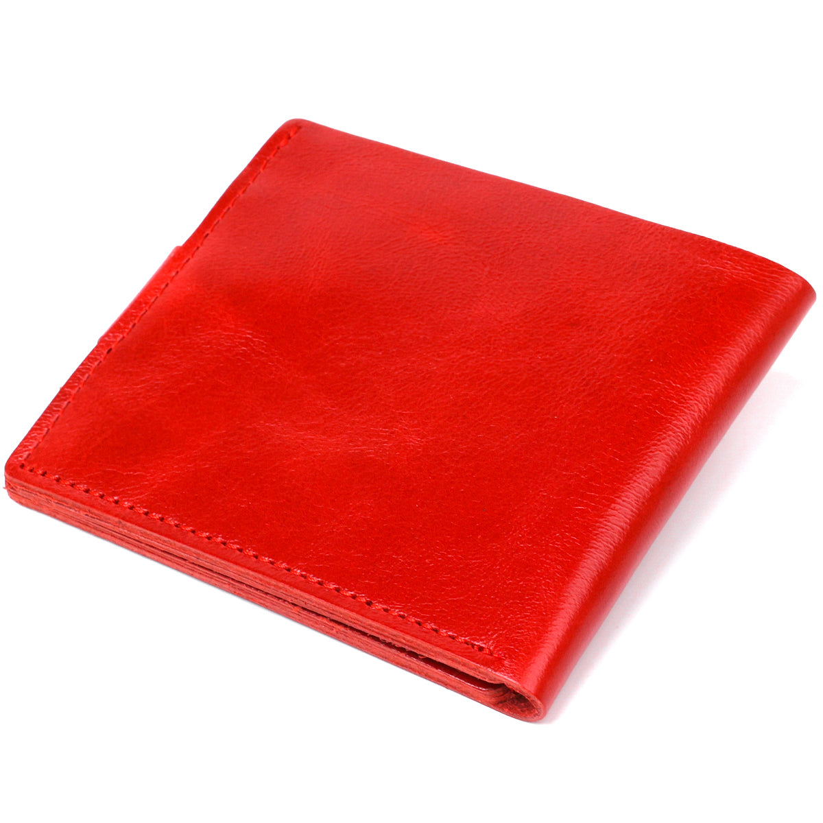 Small Leather Wallet for Women by SHVIGEL 16461 Red, Made from Natural Leather, Ukraine