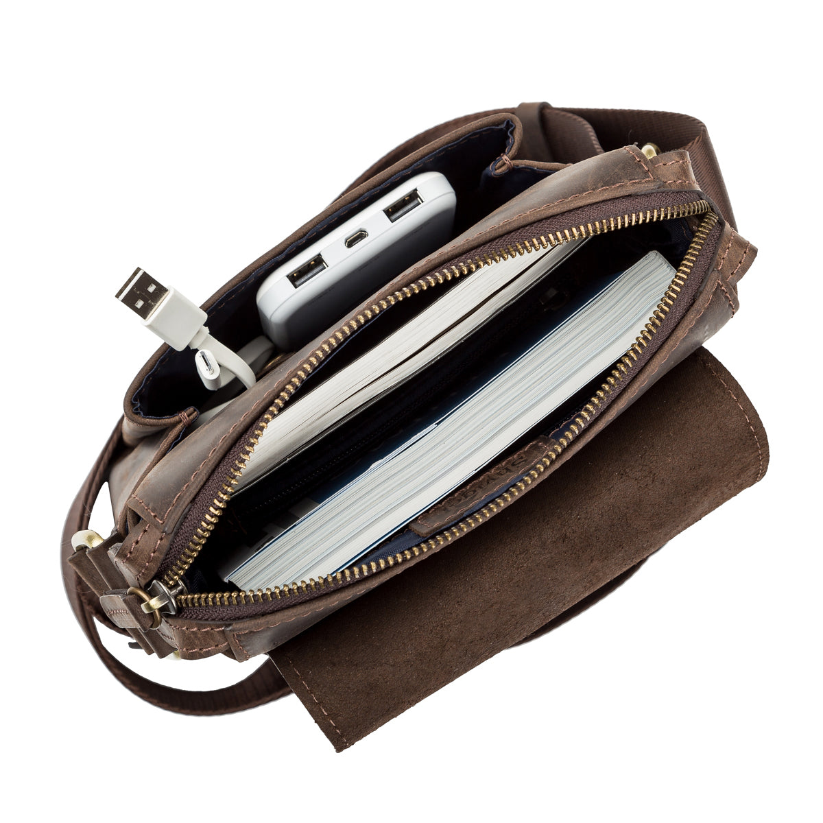 Leather Men's Bag SHVIGEL 11093 Brown Made in Ukraine, Natural Leather Quality