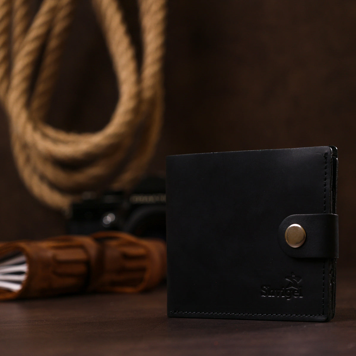 Men's Vintage Matte Wallet SHVIGEL 16453 Black 100% Genuine Leather Craftsmanship