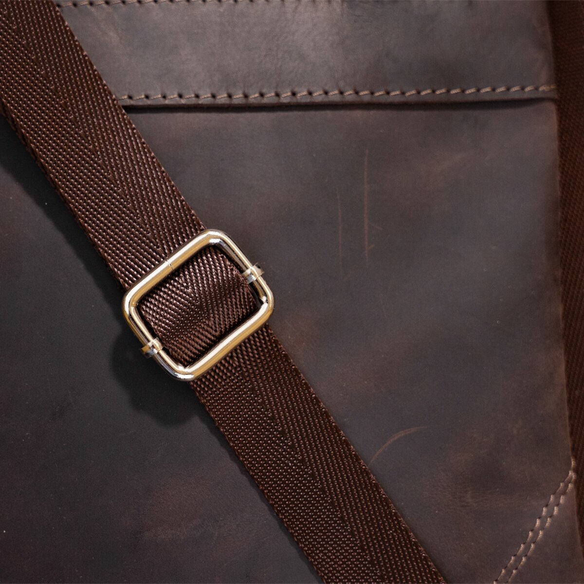 Leather Bag SHVIGEL 11018 Brown, Genuine Leather, Made in Ukraine, Stylish Design