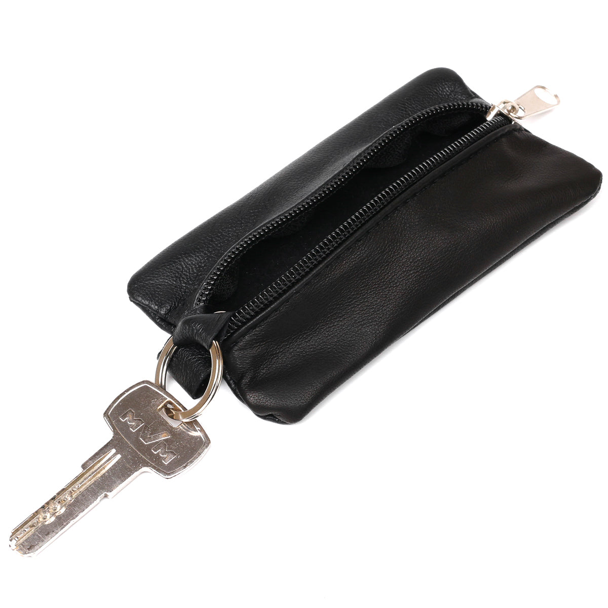Spacious Leather Key Holder SHVIGEL 15203 Black Made in Ukraine with Natural Leather Material