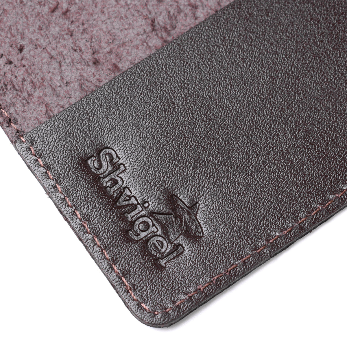 Leather Passport Holder with Card and Frame SHVIGEL 13983 Brown Natural Leather for Passport from Ukraine