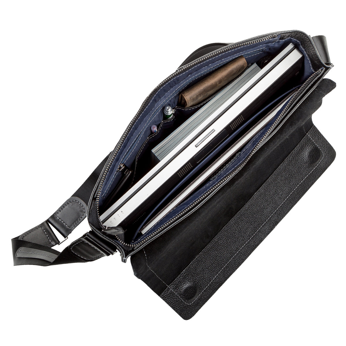 Men's Leather Bag SHVIGEL 11106 Black Genuine Leather Durable Design