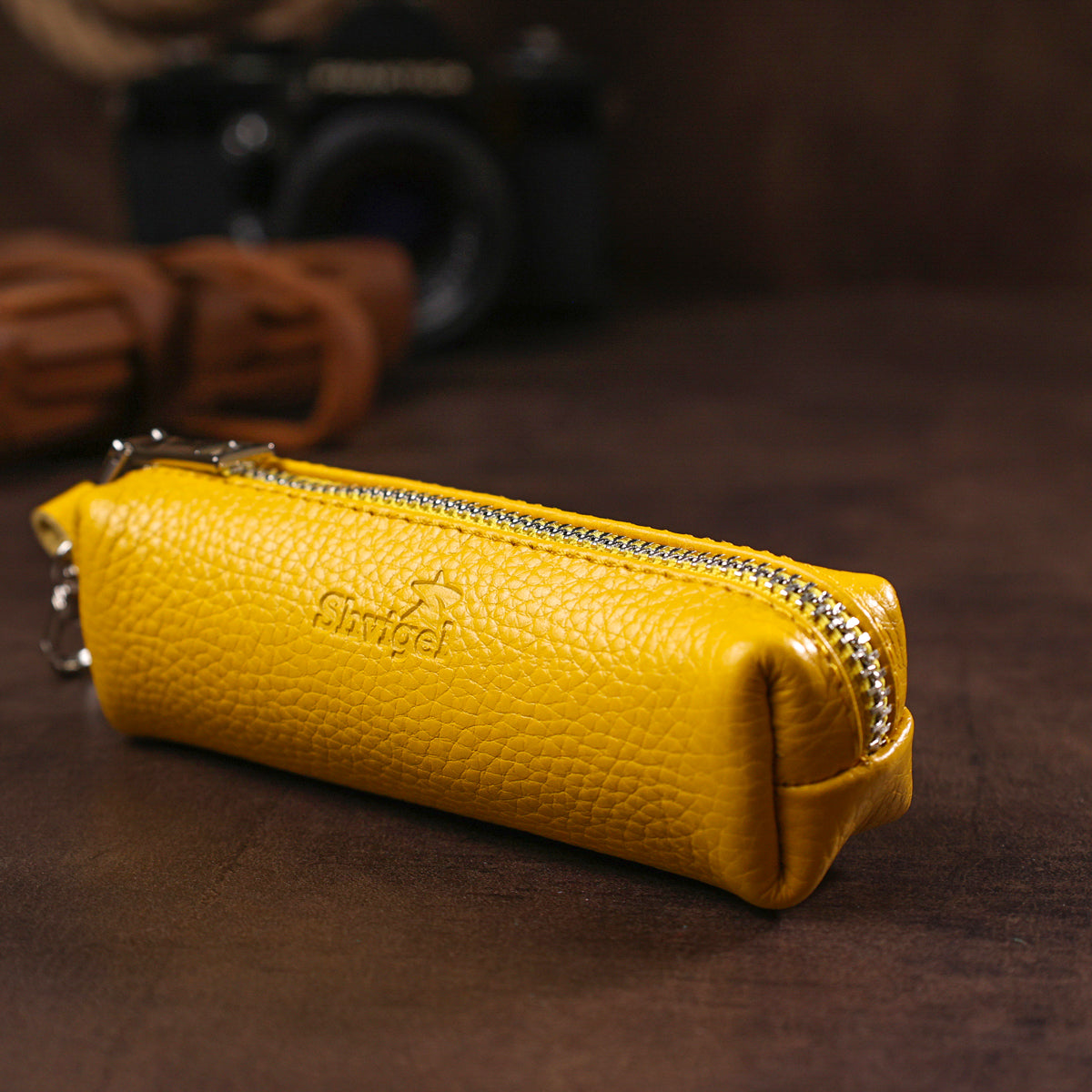 Bright Women's Key Holder SHVIGEL 16540 Yellow Natural Leather for Keys