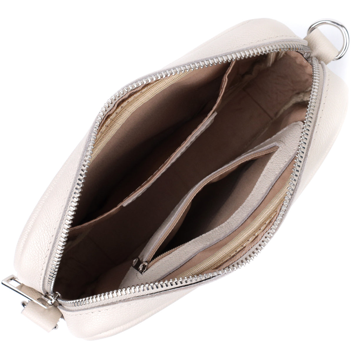 Classic Women's Crossbody Bag SHVIGEL 22839 Beige Natural Leather Design