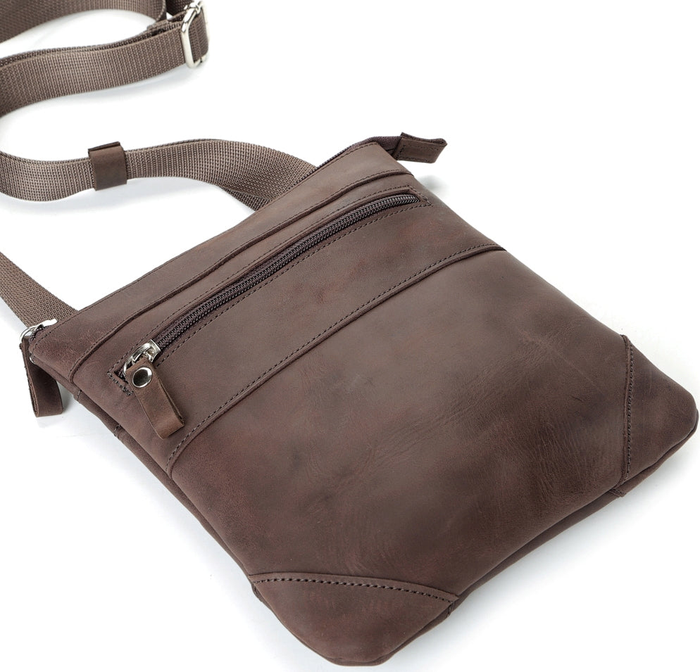 Leather Bag SHVIGEL 11018 Brown, Genuine Leather, Made in Ukraine, Stylish Design