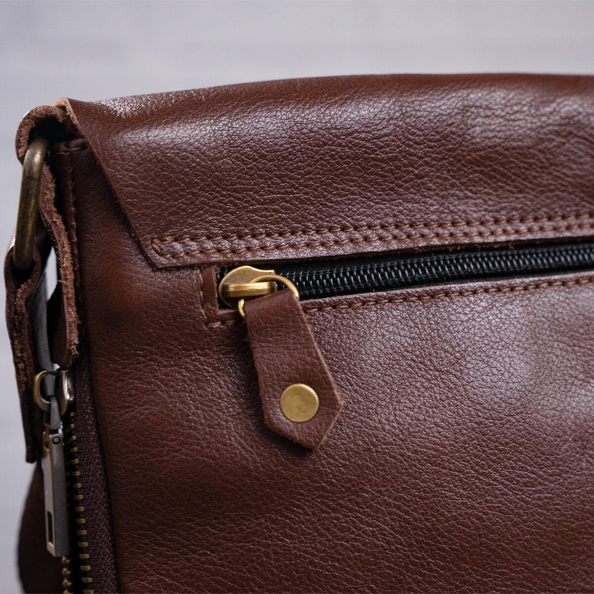 Men's Leather Tablet Bag SHVIGEL 19114 Brown Genuine Leather Handcrafted from Ukraine
