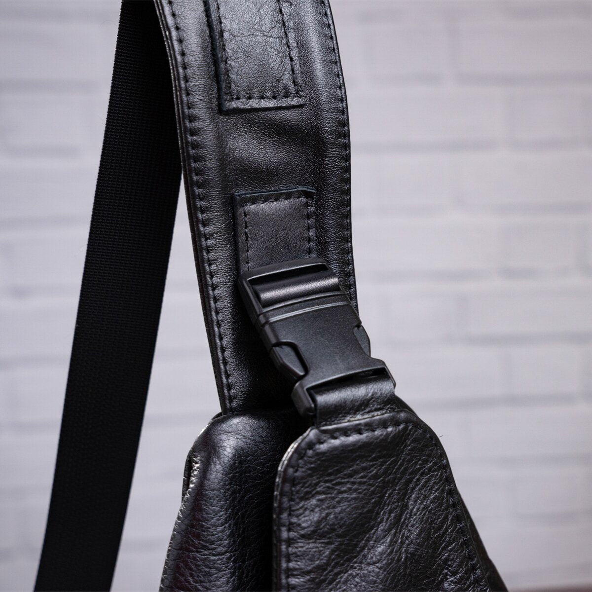Men's Leather Bag SHVIGEL 13903 Black Genuine Leather Made in Ukraine