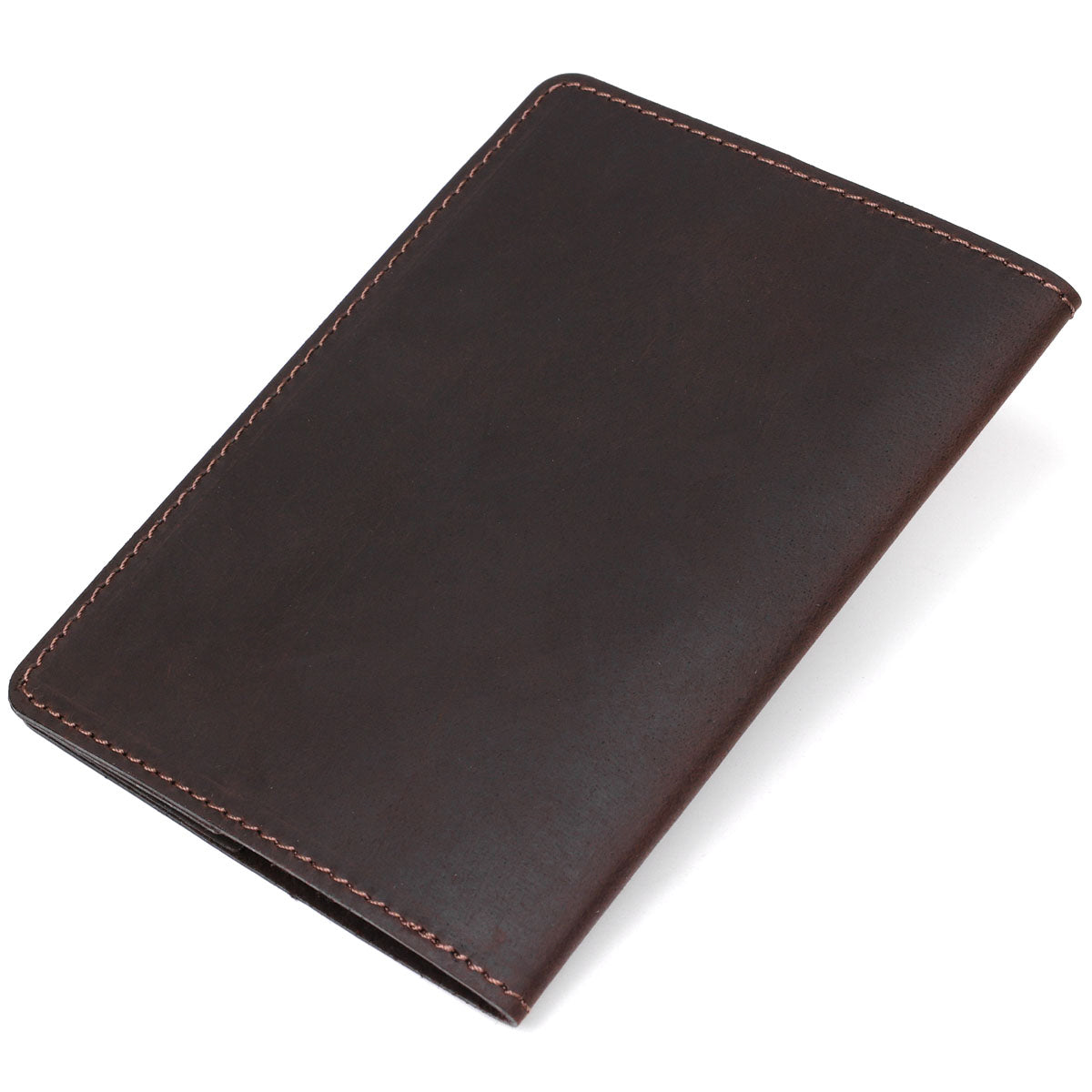Leather Passport Cover SHVIGEL 13918 Brown Natural Leather Ukrainian Design Features