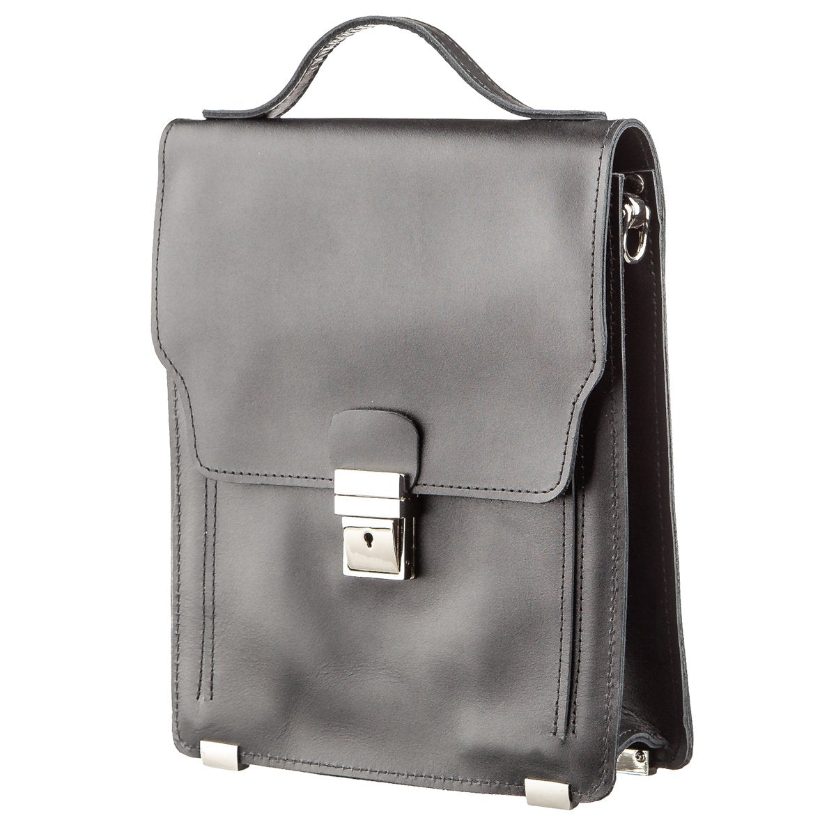 Vertical Leather Shoulder Bag SHVIGEL 11176 Black Natural Leather Design