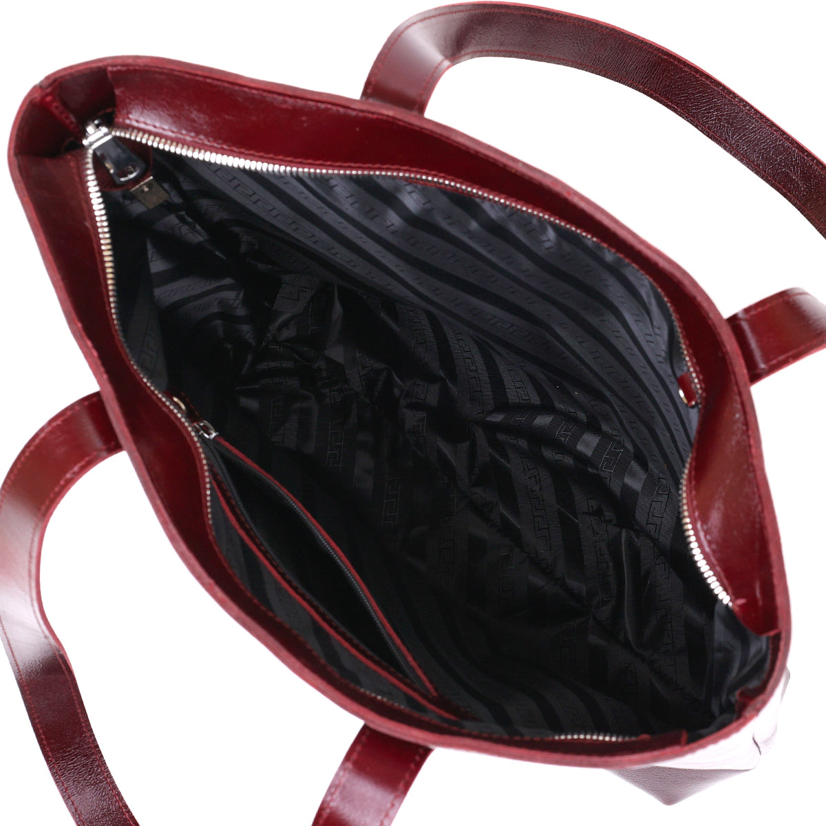 Stylish Women's Leather Tote Bag SHVIGEL 16368 Burgundy Natural Leather, Made in Ukraine