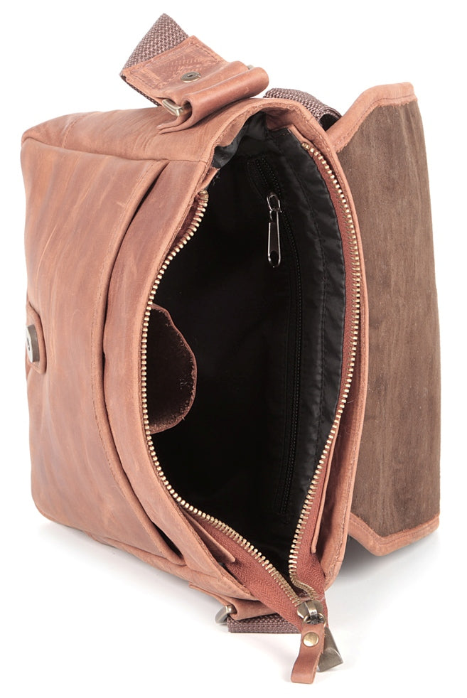 Genuine Leather Bag SHVIGEL 00883 Brown - Premium Quality Ukrainian Design