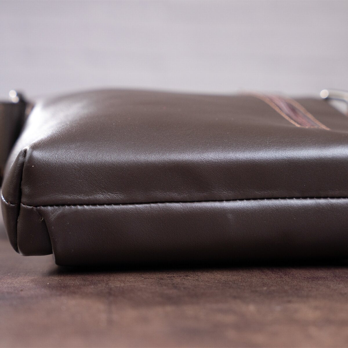 Men's Leather Bag SHVIGEL 11100 Brown Natural Leather Handcrafted in Ukraine