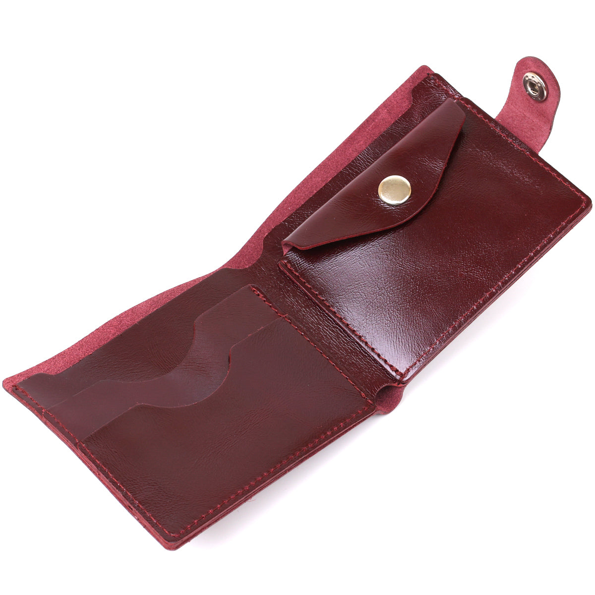Stylish Leather Wallet SHVIGEL 16442 Burgundy Natural Leather Quality Finish