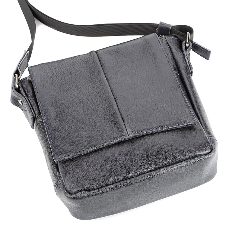 Messenger Bag SHVIGEL 00965 Blue Genuine Leather Made in Ukraine Stylish Design