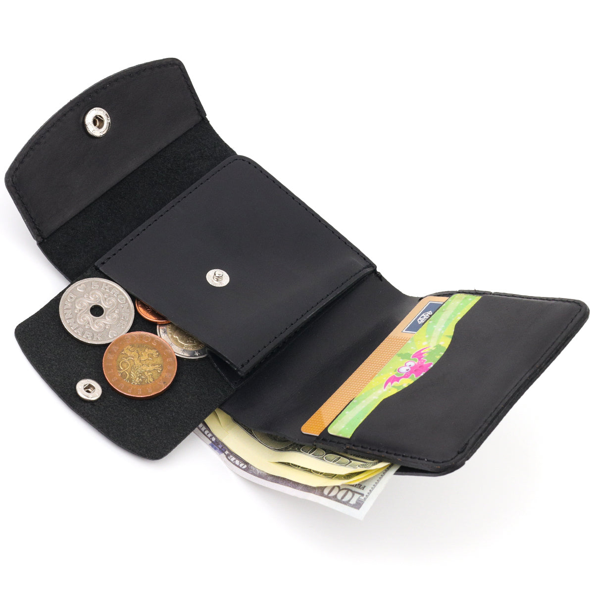 Matte Leather Men's Wallet SHVIGEL 16612 Black Made in Ukraine Genuine Leather