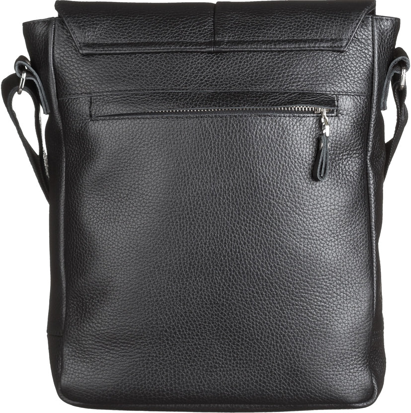 SHVIGEL Leather Bag 00860 Black Natural Leather Stylish Design Ukraine Made