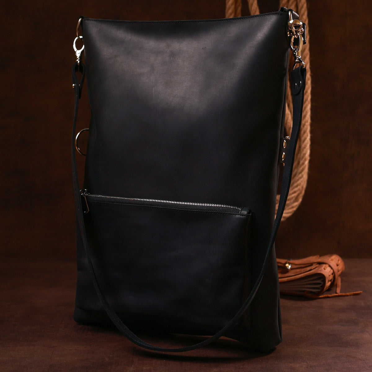 Stylish Vintage Women's Bag SHVIGEL 16338 Black Natural Leather Premium Quality