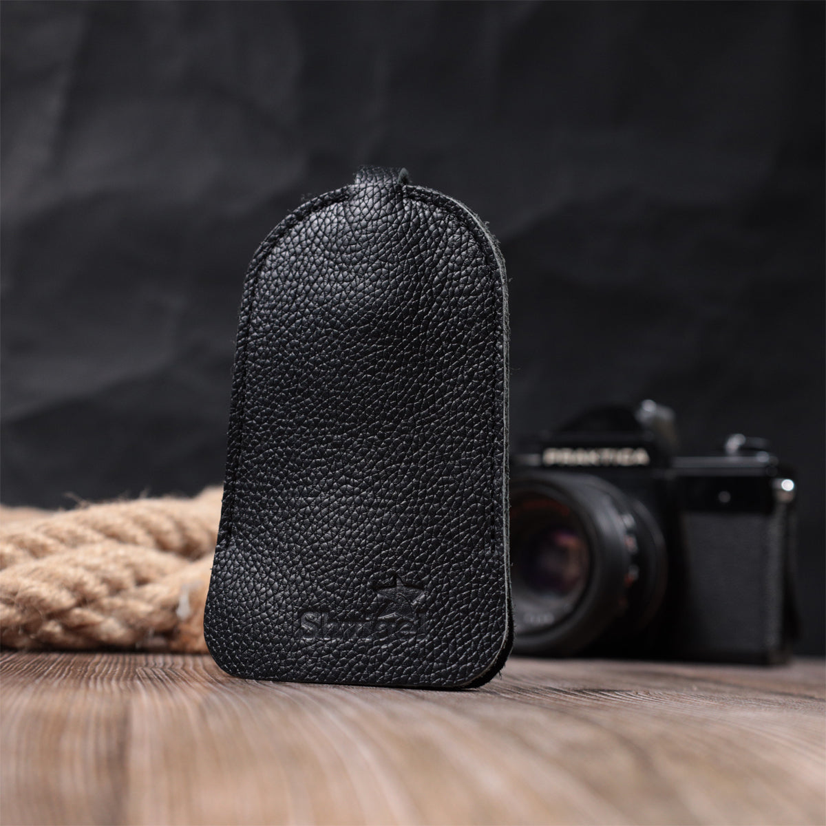 Leather Key Holder SHVIGEL 15313 Black Genuine Leather for Keys Made in Ukraine