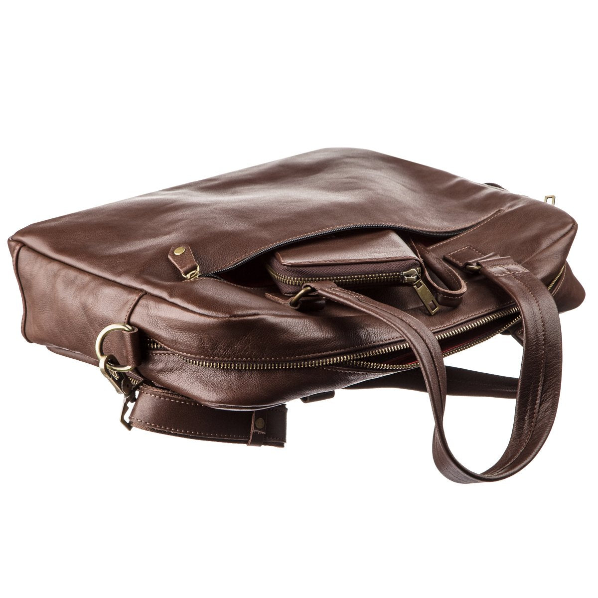 Men's Leather Laptop Bag SHVIGEL 19109 Brown Made of Genuine Leather
