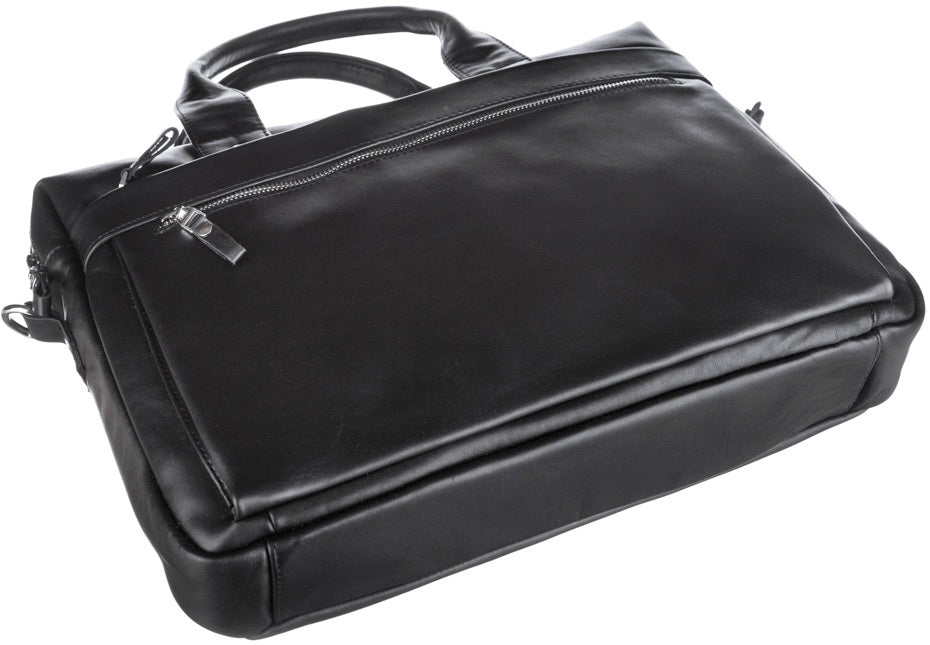 Laptop Bag SHVIGEL 11036 Black Genuine Leather Suitable for Daily Use