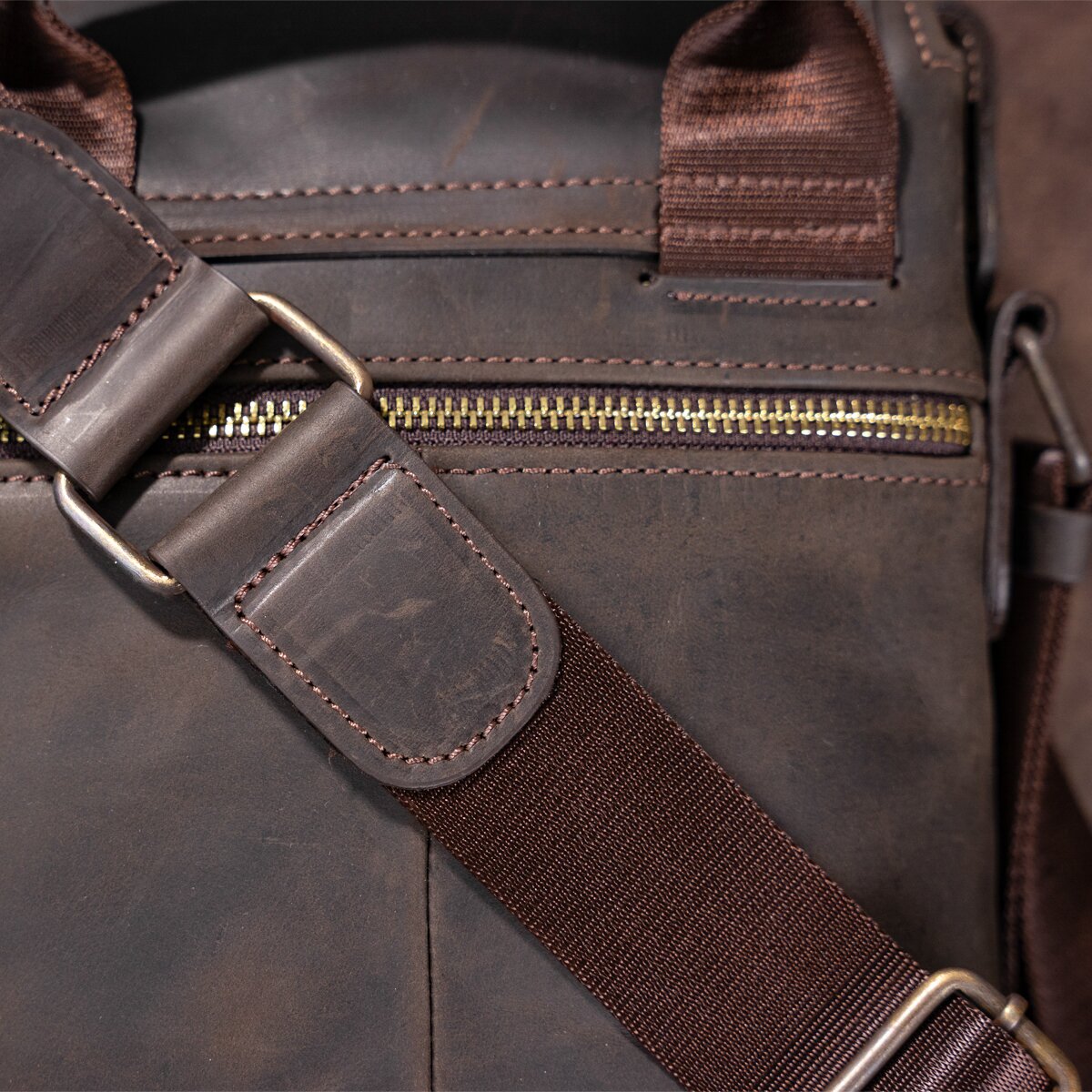 Leather Men's Bag SHVIGEL 11093 Brown Made in Ukraine, Natural Leather Quality
