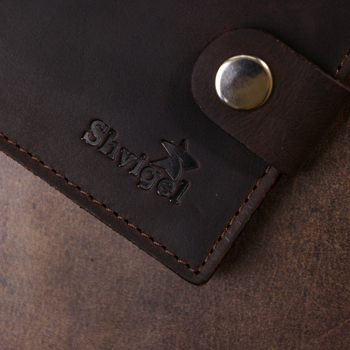 Matte Vintage Men's Wallet SHVIGEL 16454 Brown Genuine Leather Made in Ukraine