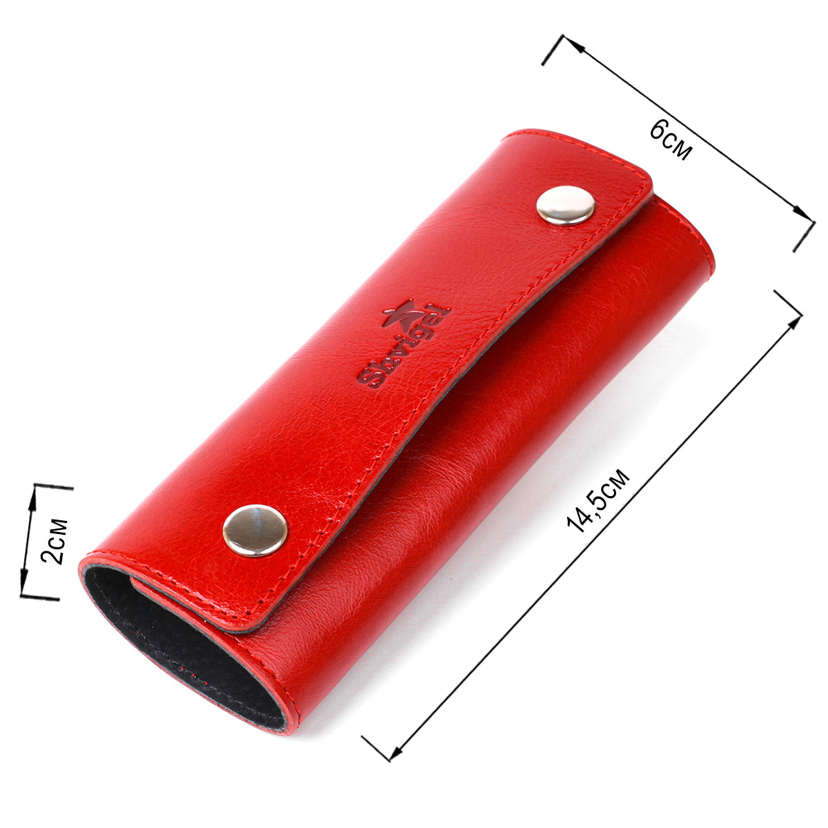 Stylish Women's Leather Key Holder SHVIGEL 16530 Red Genuine Leather for Keys