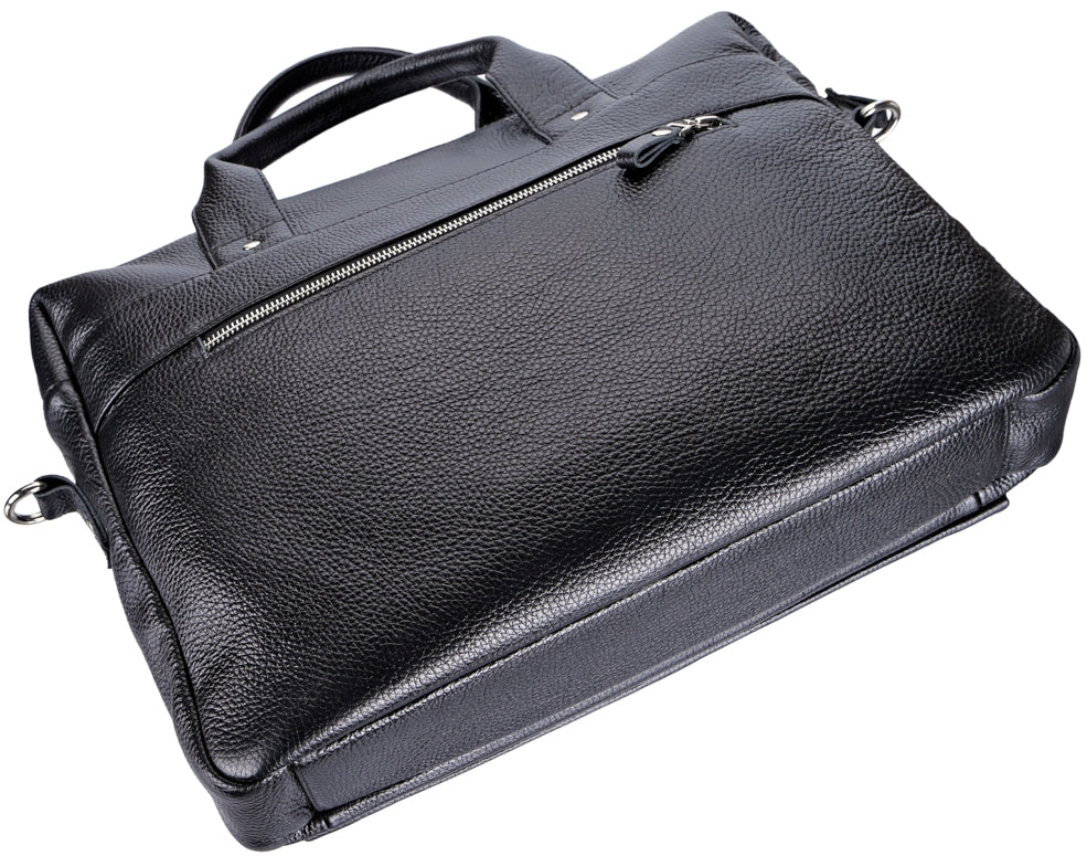 Laptop Bag SHVIGEL 11000 Black Genuine Leather Stylish Design for Professionals