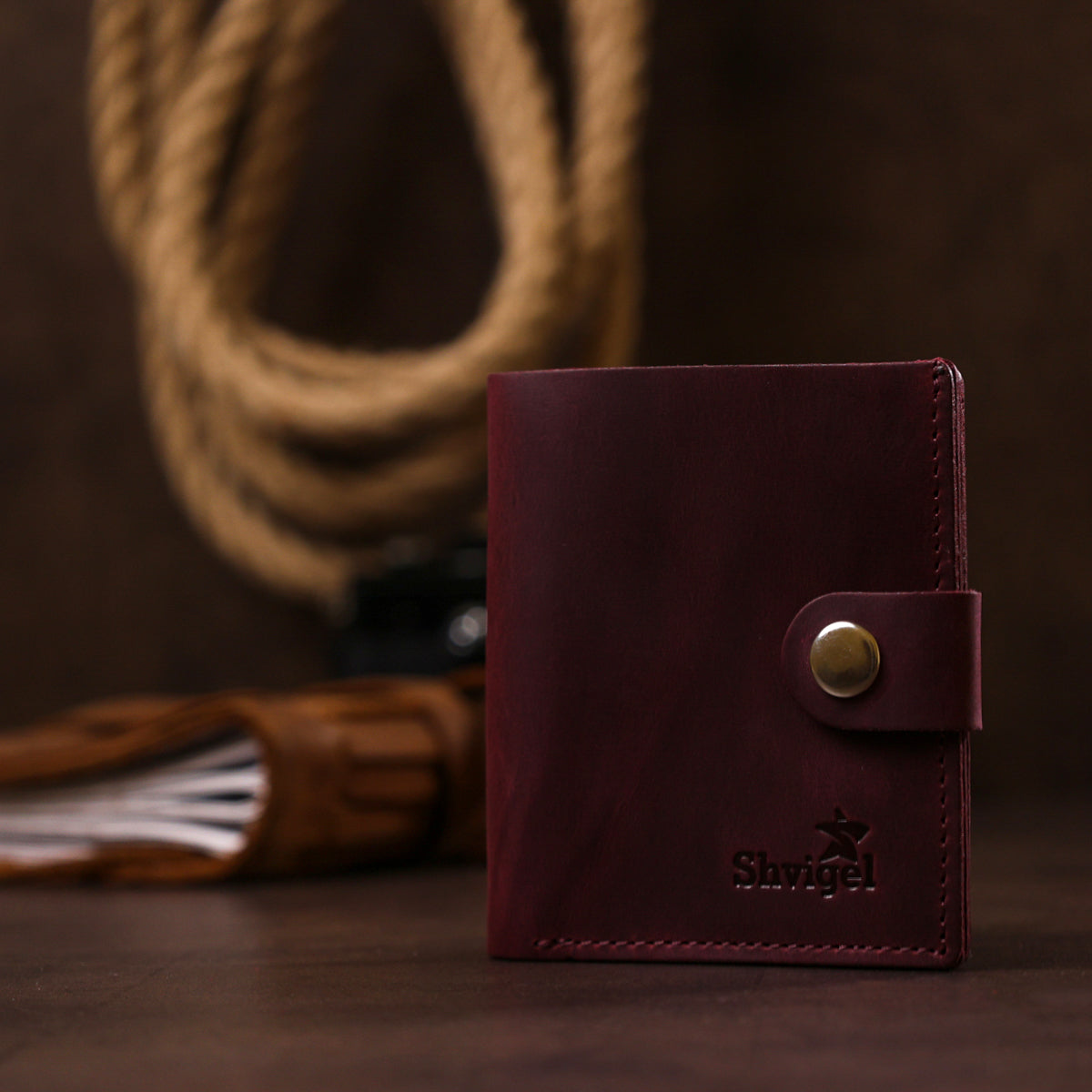 Matte Leather Women's Wallet SHVIGEL 16478 Cherry Red Natural Leather