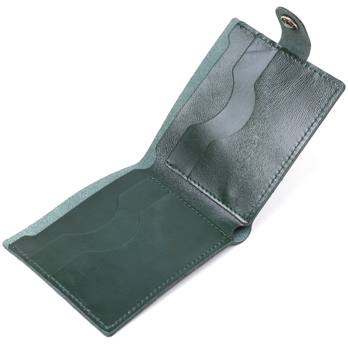 Universal Leather Wallet SHVIGEL 16462 Green Natural Leather Stylish Design