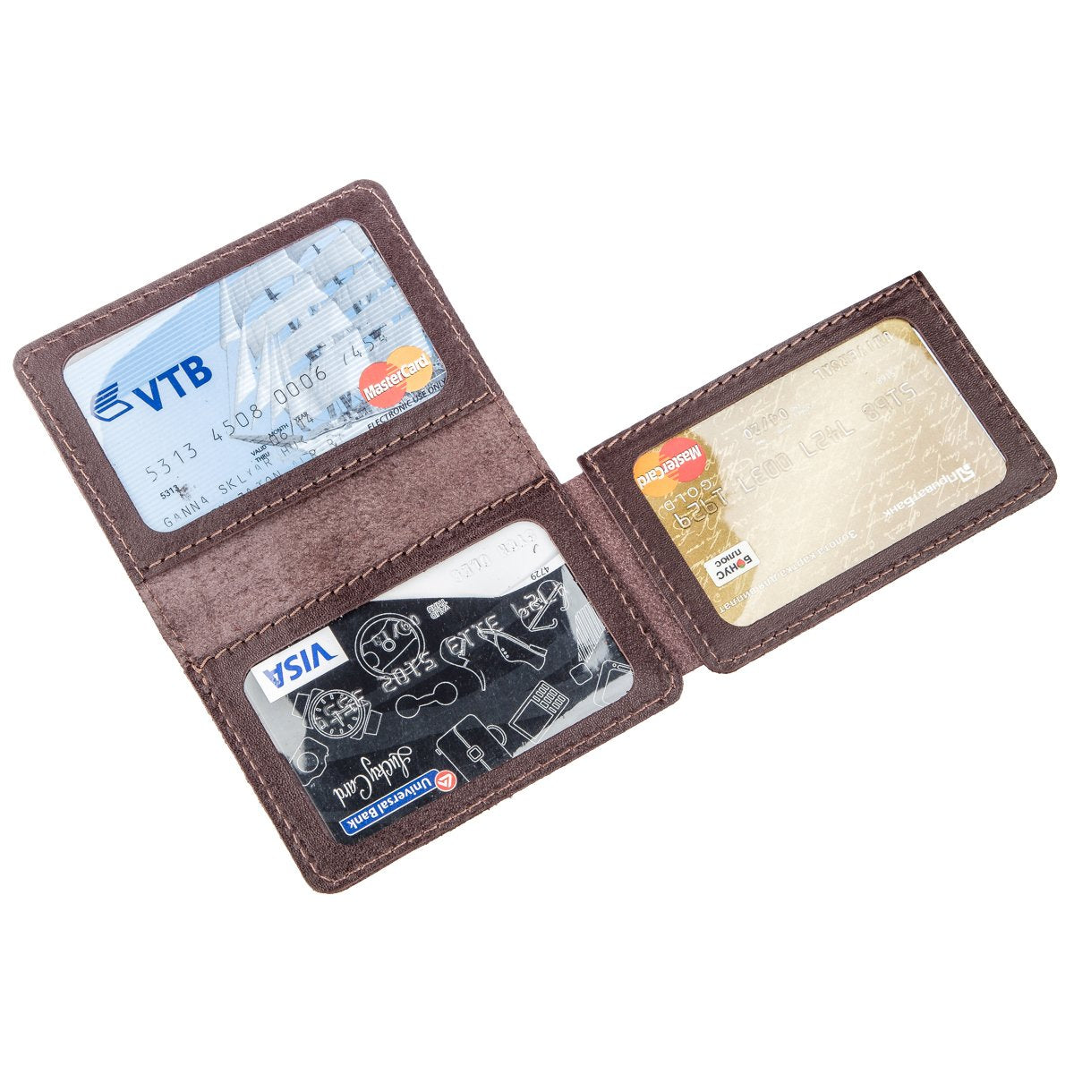Leather Auto Document Holder with 3 Slots SHVIGEL 13967 Brown - Natural Skin для водійського використання